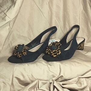 Taryn‎ Rose Slingback Heeled Sandals with Rose-Neva Loop